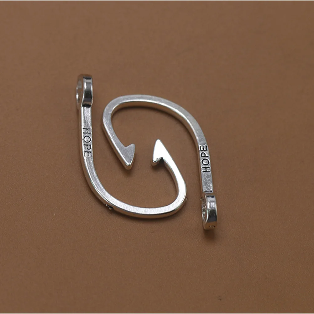 

20pcs Alloy Fishhook Connector Silver Diy Pendant For Jewelry Making Necklace Bracelet Keychain Craft Charm Pendant Set