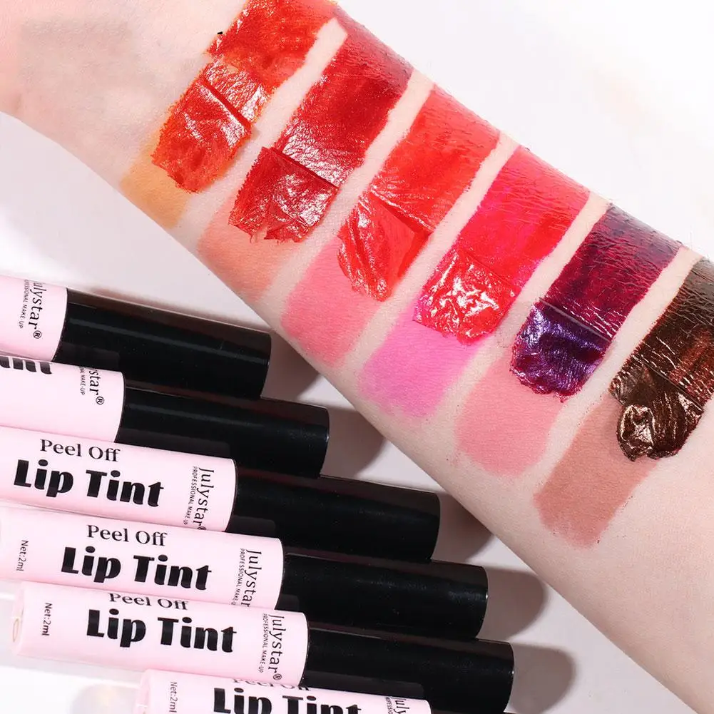 Peel Off Liquid Lipstick Waterproof long lasting LipGloss Mask Moisturizer Tear Pull Lip Lint trucco cosmetico 6 colori Lip Gloss