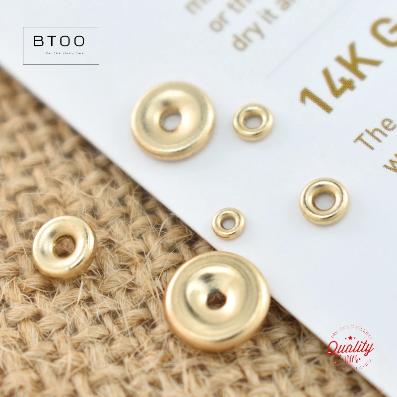 Real 14K Gold Filled Flat Rondelle Beads Gold Beads for Jewelry Making Handmde DIY Accessories Gold Jewelry Findings Seed Beads