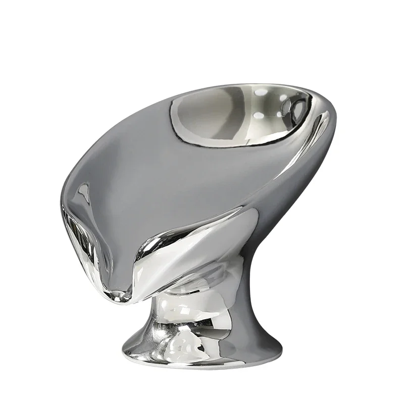 No Punching Soap Dish Bathroom Storage Soap Holder Wristband Hand Dispenser Gold and Silver Ceramics Washbasin Drain Soap Holder