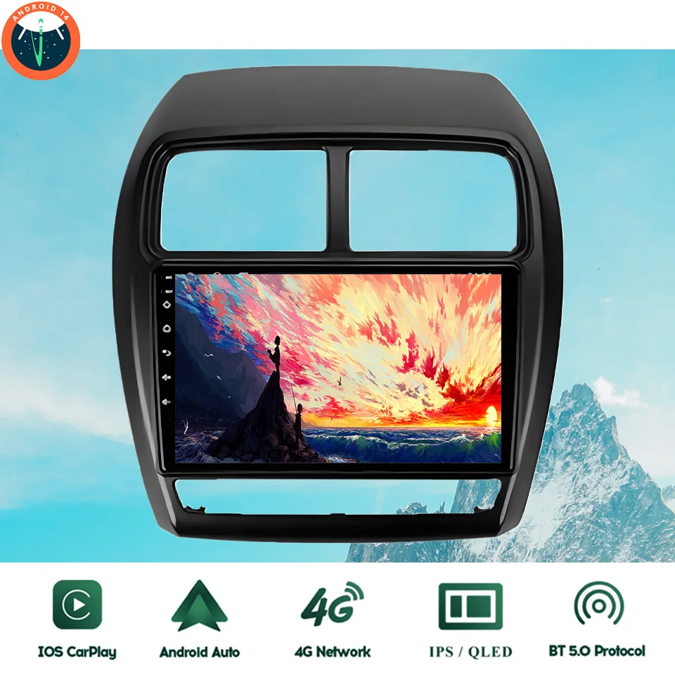 

9‘’ QLED Android 14 8G Ram 128GB Car GPS Navi Music Video Multimedia Player For Mitsubishi ASX 2016 - 2022 Auto Stereo Head Unit