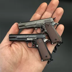 1:3 Colt 1911 Shell Eject Metal Gun Keychain Model Gun Keyring Miniature Alloy Pistol Collection Toy Gift Pendant