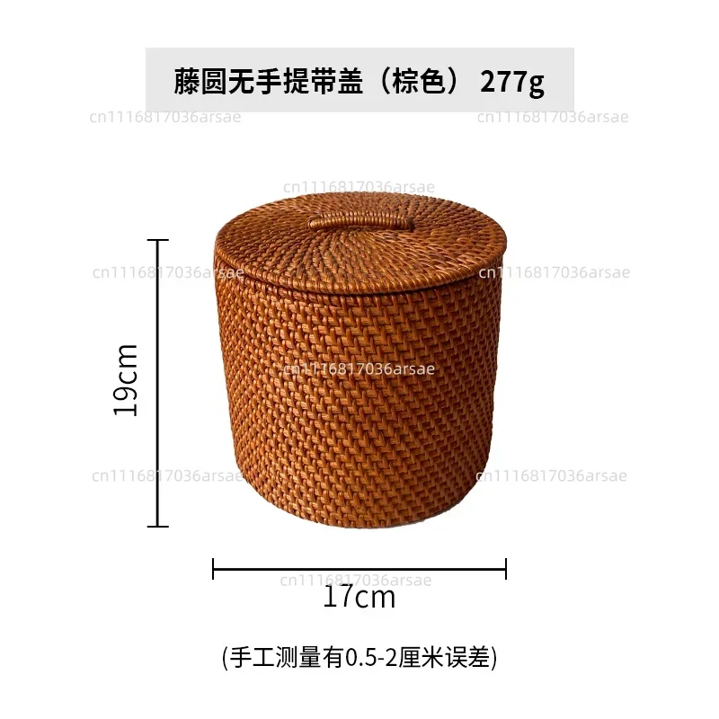 Handmade Rattan Storage Basket - Round Storage Basket , Snacks And Blankets,Tabletop Home Ornament