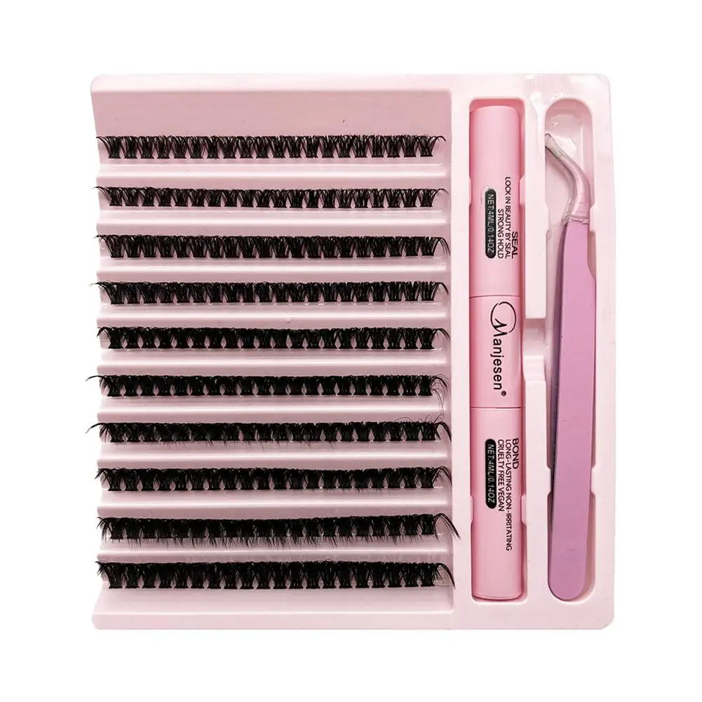 Diy kit de extensão de cílios lash bond e removedor de vedação cílios 40d 50d clusters ferramentas de maquiagem para colar cílios colagem cola