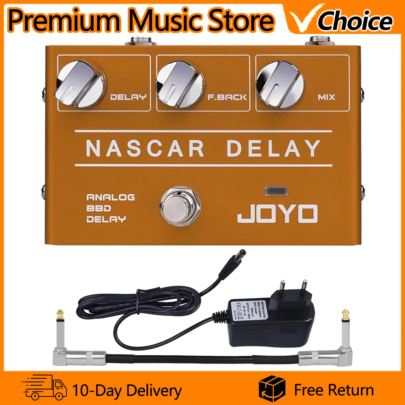 

JOYO R-10 Guitar Effect Pedal Analog Vintage Delay Classic Pedal Warm Natural Sound Effect Pedal Electric Guitar Accessories