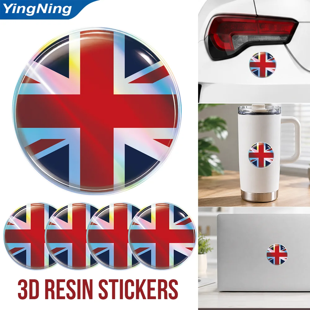 United Kingdom Flag 3D Resin Domed Sticker British Union Jack Emblem Self Adhesive Decal Car Laptop Motorcycle Auto Decoration