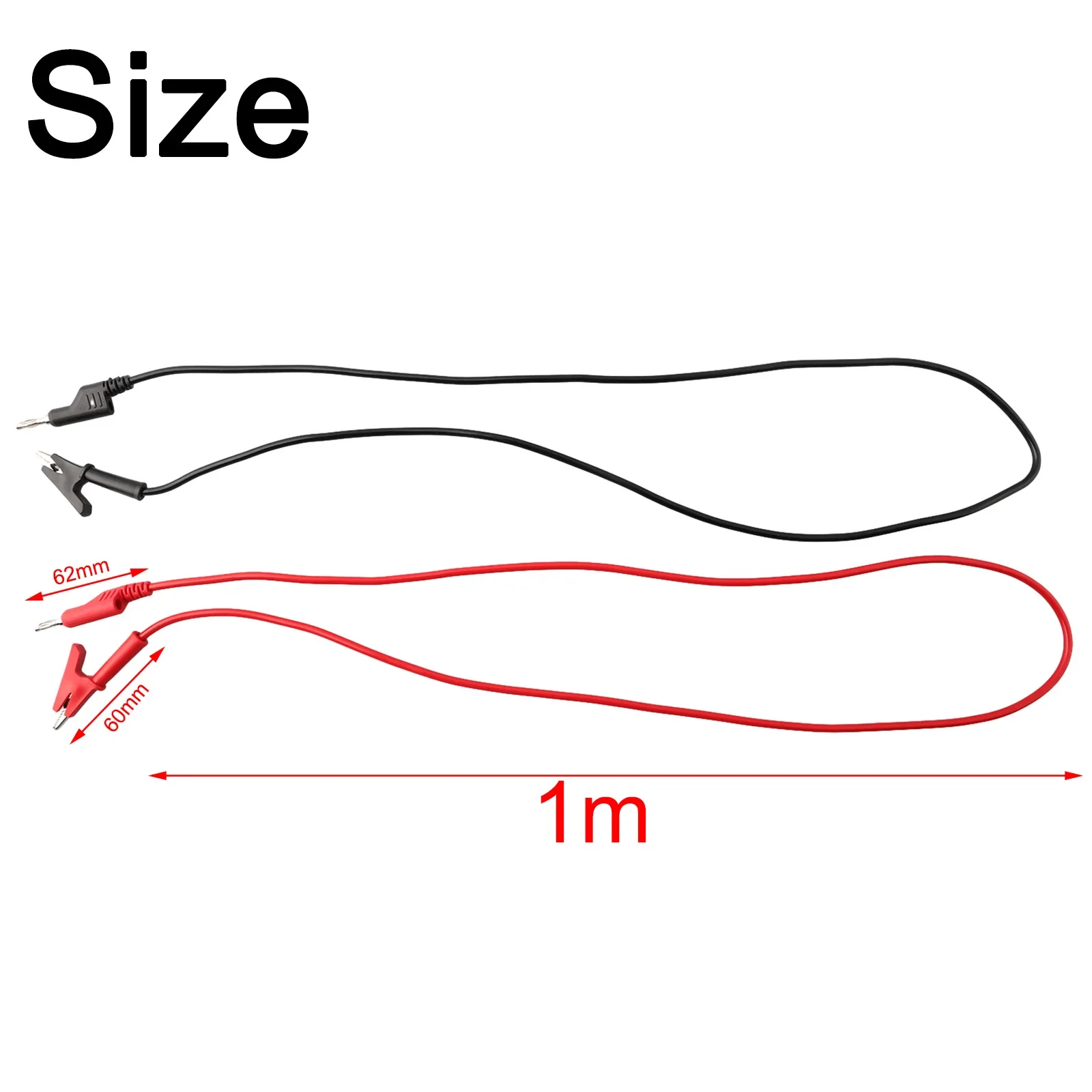 2PCS 4mm Banana to Crocodile Clip Test Leads 1M Silicone Insulated Cable for Lab Bench Testing and Field Service Equipment Use