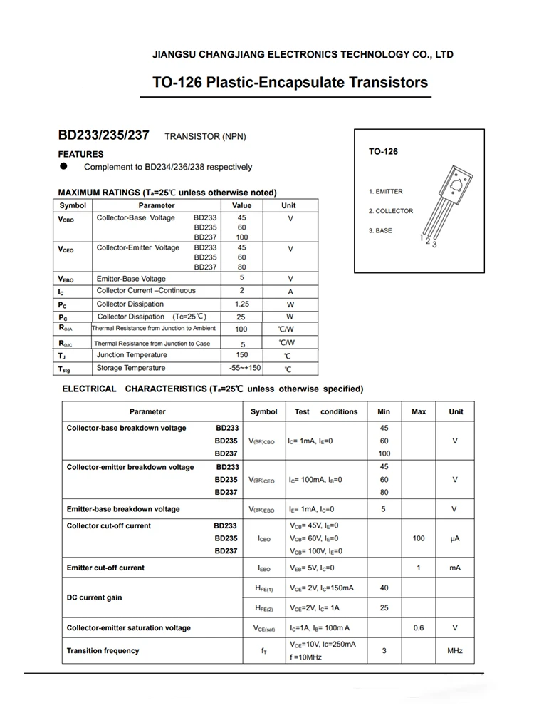 20PCS BD237 BD238 BD435 BD436 BD441 BD442 BD677 BD678 BD679 BD680 BD681 BD682 BD875 TO-126 Direct insertion NPN power transistor