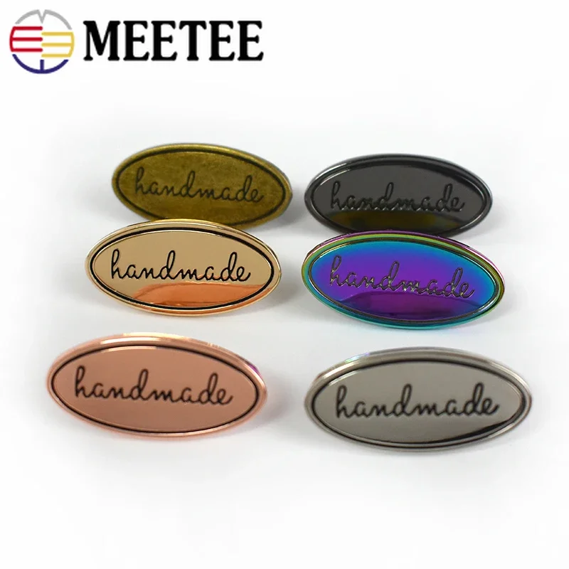 

Meetee 10/20/30pcs 20X40mm Handmade Metal Bags Decorative Pin Buckle Labels Tag Handcraft Clasp Button DIY Hardware Accessories