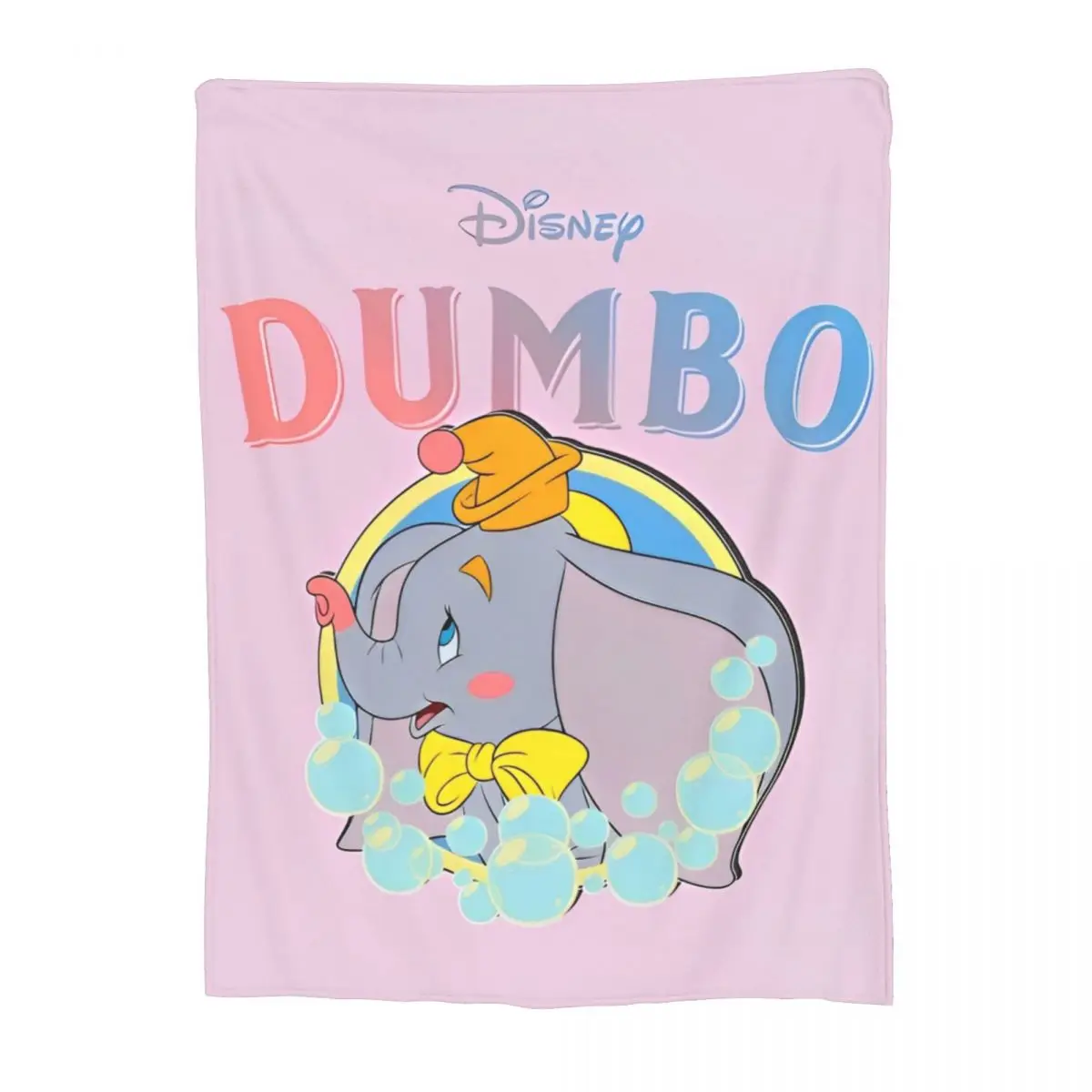 Cute Cartoon Dumbo Flannel Blankets Fantasy Drama Vintage Throw Blanket for Home 125*100cm Quilt