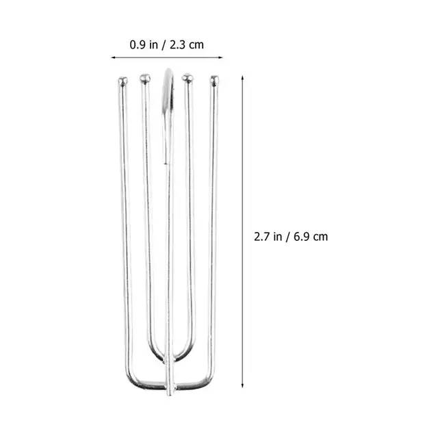 24 Ganci Per Tende A 4 Punte In Acciaio Inox - Per Tendaggi, Arricciatura Pieghe Fisse