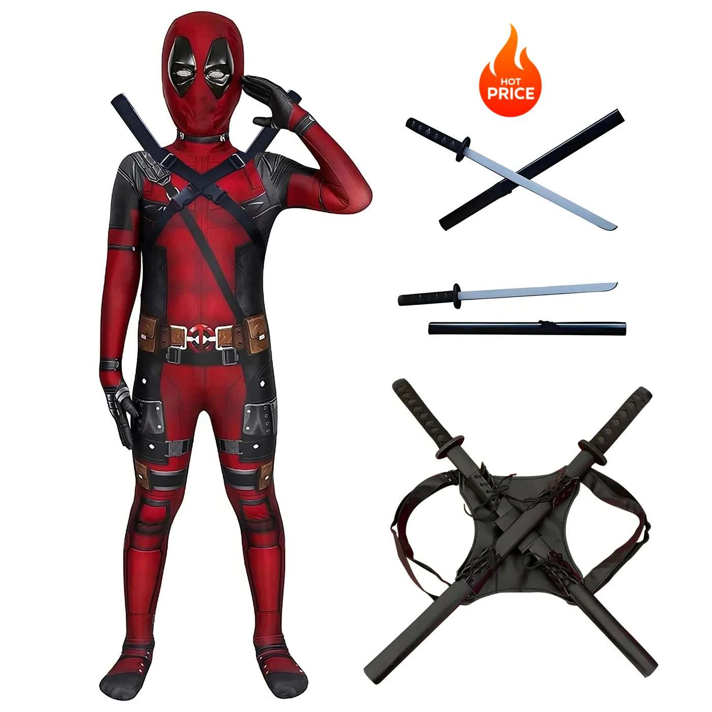 Oferta Especial: Disfraz de Superhéroe de Alta Calidad para Halloween, Traje de Cosplay, Disfraz de Mono, Regalo para Carnaval o Festival, Set con Espada