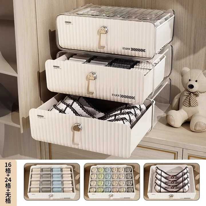 Underwear storage box, drawer type, household underwear, socks storage artifact, clothings sortings boxs