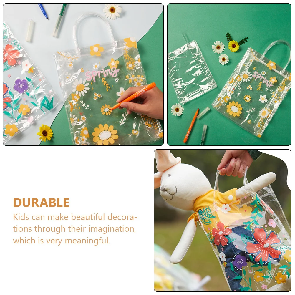 

6Pcs DIY Painting Tote Bags Blank Handbag for Kids Creativity Parent-Child Activities Supplies Blank Tote Bags