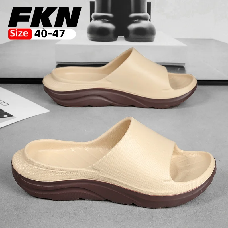 Men's slippers with a sense of trampling on shit wear indoor home mute household thick-soled eva deodorant slippers in summer 47 - view 4