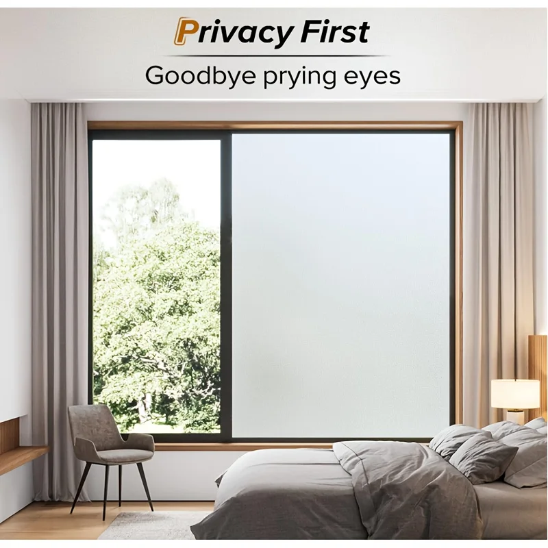 Frosted Matte Window Film Roll Static Cling No Glue Privacy Anti Glare Anti Scratch UV Block Heat Block for Home Office