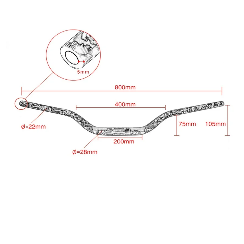 For HONDA KAWASAKI SUZUKI YAMAHA Steering Wheel Aluminum Alloy Motorcycle bar 28mm CNC 1/8\