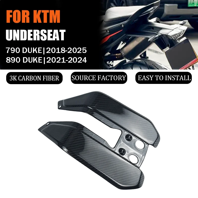 

For KTM DUKE 790 890 2018-2025 3K Real Carbon Fiber Underseat Fairings Protectors Motorcycle Accessories
