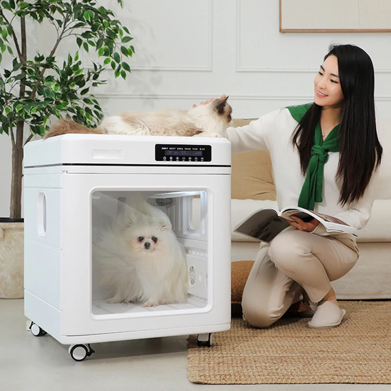 

Portable Foldable Smart Pet Hair Dryer Box, Professional Pet Shop Dryer, Auto Temp Humidity Control 360° Drying Drying Box