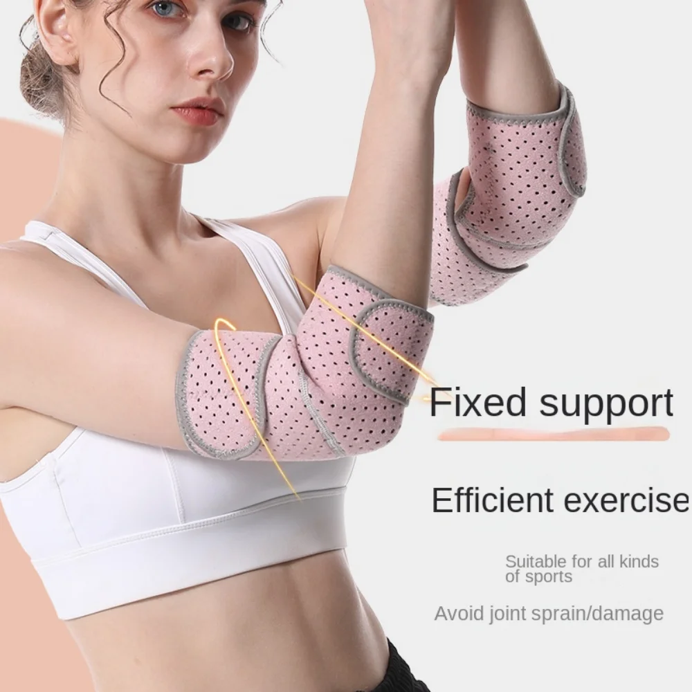 Double Strap Elbow Forearm Sleeves Compression Fixed Breathable Air Hole Elbow Guard Anti-slip Adjustable Arm Elbow Sleeves Gym