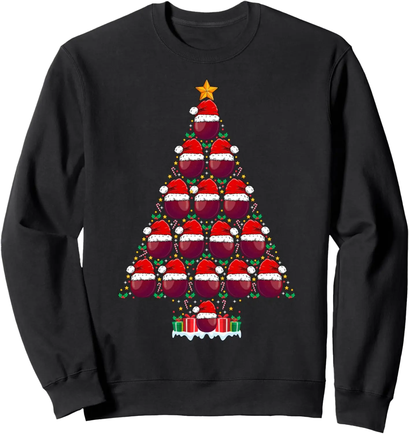 Passion Fruit Christmas Tree Lights Santa Hat Xmas Sweatshirt