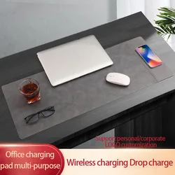Multi-functional office 15W wireless mobile phone quick charge mouse pad Large plus long desk mat waterproof wireless mouse pad