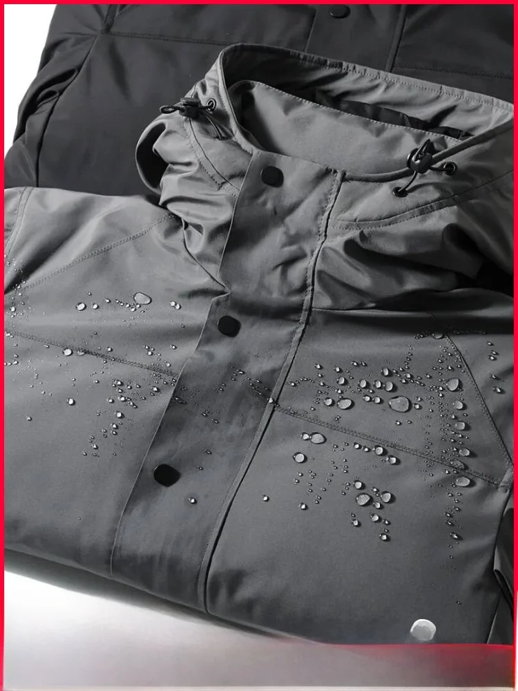 

Outdoor Men's Thiened Winter down Jaet Hooded White Du Feather Waterproof Windproof Warm Coat Zipper Closure Polyester ...