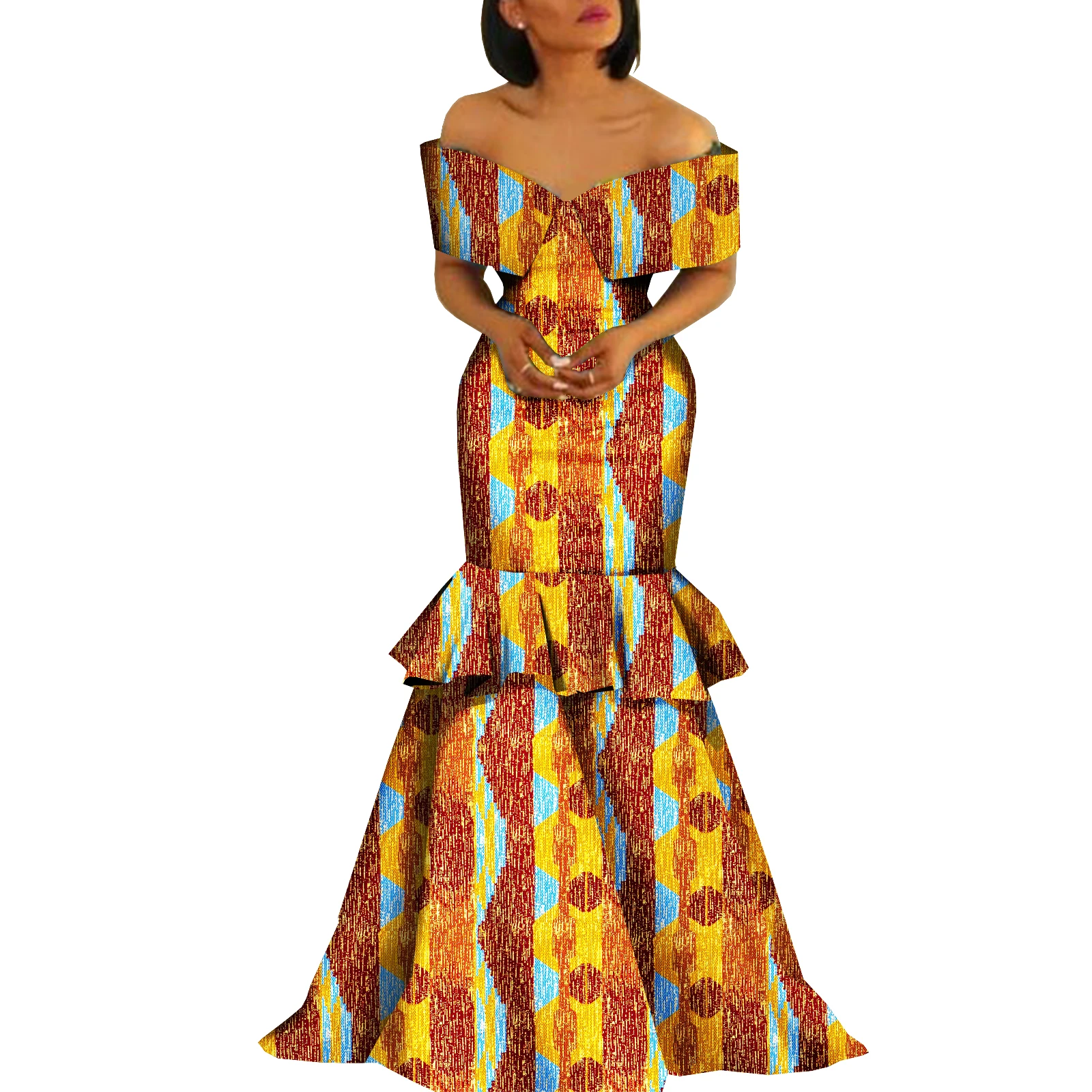 African Wax Print Dress for Women Party Wedding Dress Elegant African Clothes Women Dashiki