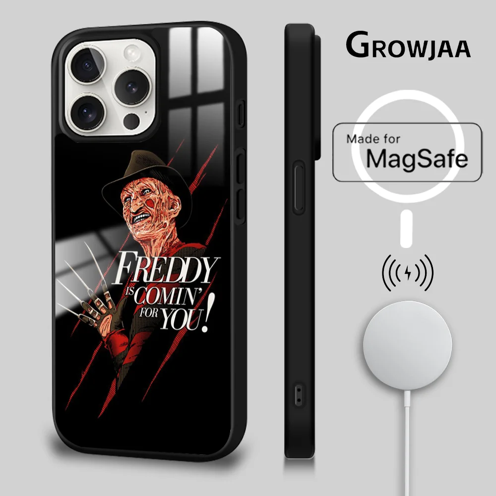 F-Freddy Horror Movie K-Krueger Phone Case For iPhone 16 15 14 13 12 11 Pro Max Plus Mini Magsafe Mirror Wireless Magnetic Cover