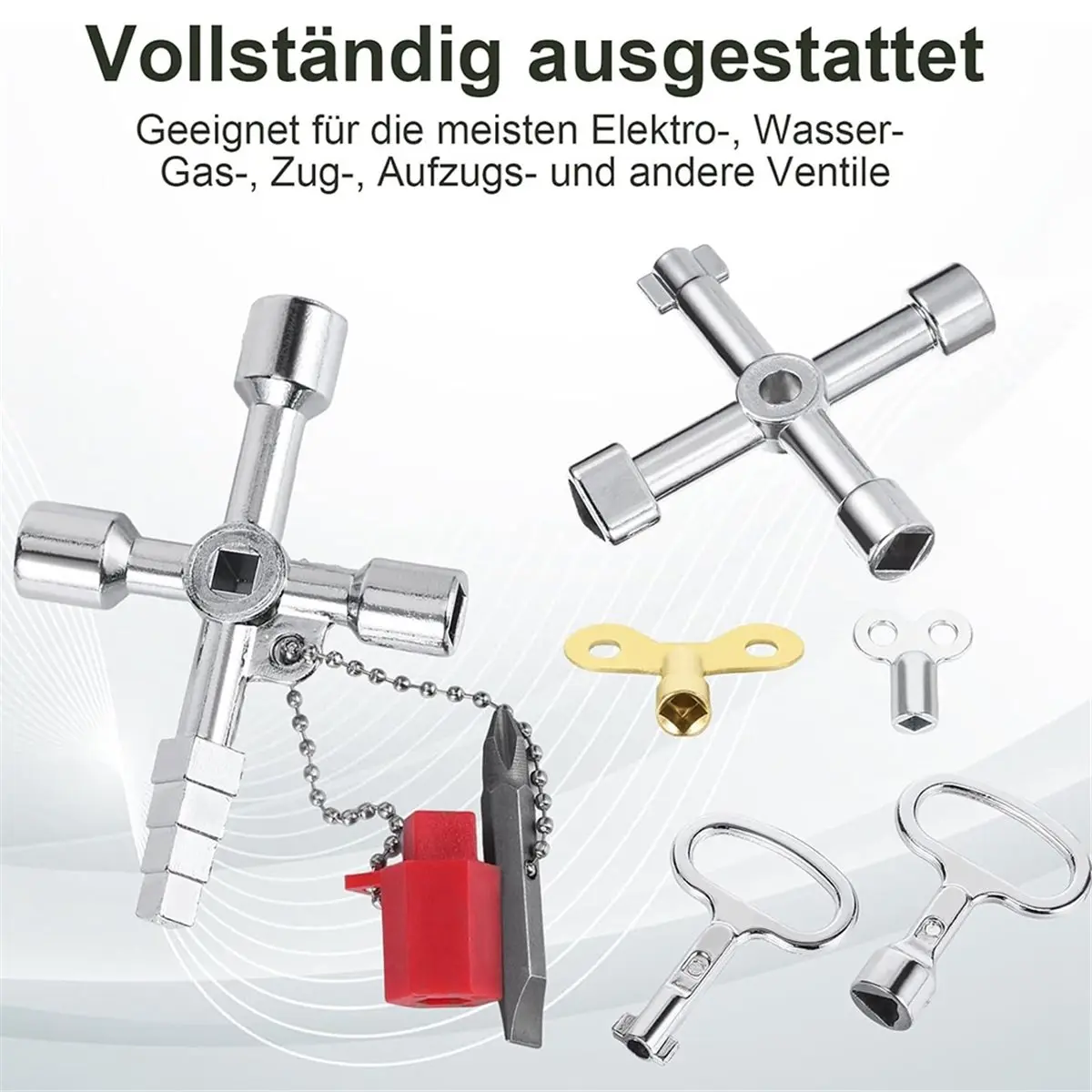 8 Piece Construction Machine Key Set, Universal Key Set, Multi-Purpose Square Wrench, for Controlling Radiators