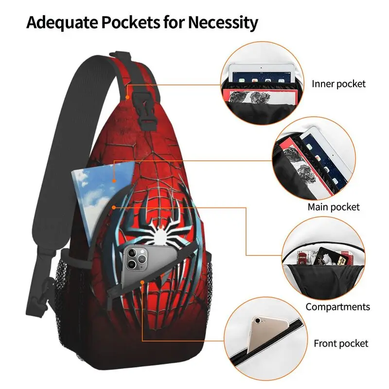 Benutzer definierte Spider Man Sling Brusttasche benutzer definierte Schulter Cross body Rucksack für Männer reisen Tages rucksack