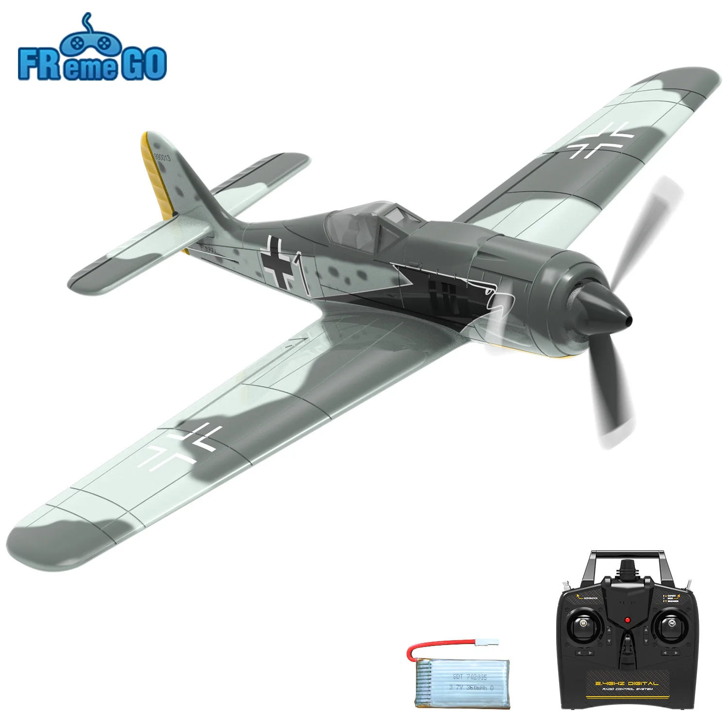 

Volantex FW190 RC Plane 2.4G 6-Axis 4CH EPP 400mm Fixed Wingspan RC Fighter One-Key Aerobatic RTF Warbird Plane