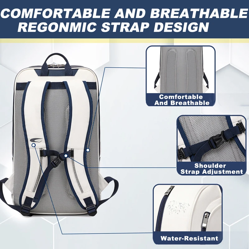 Waterproof PU Tennis Pickleball Padel Racquet Backpack Spacious Shoe Compartment Squash Badminton Tenis Racket Bag Sport Handbag view 5