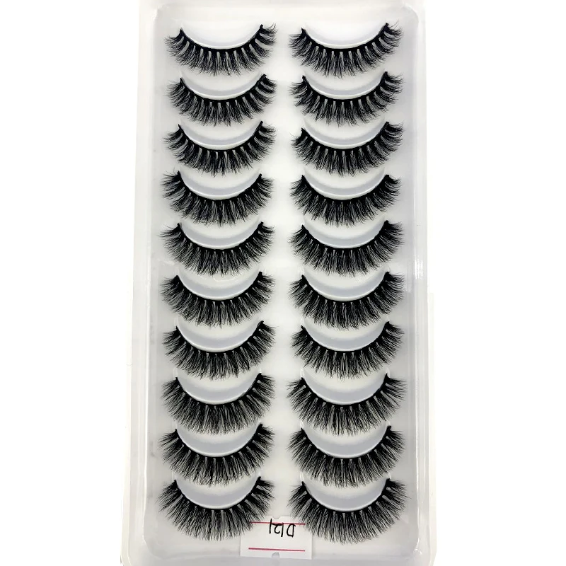 AMSDCN Künstliche Kurze Nerz-Wimpern, Natürlich Dramatische Falsche Wimpern, 10 Paar 3D-Wimpern für Make-up – Detail 19