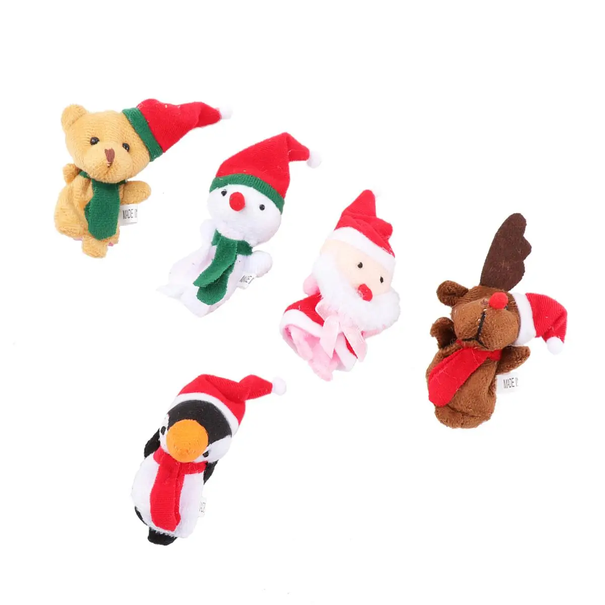 Finger Puppets Toys Santa Claus Christmas Bear Penguin Snowman Elk Kids Educational Cartoon Story Telling Safe Baby Gift