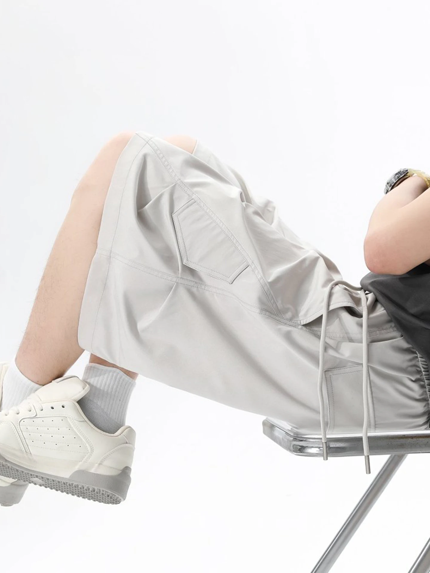 

ey Qui Dry Workwear orts Men's Spring Summer Thin Ice Silk Casual Five-Quarter Length American Sports Baskeall Pants