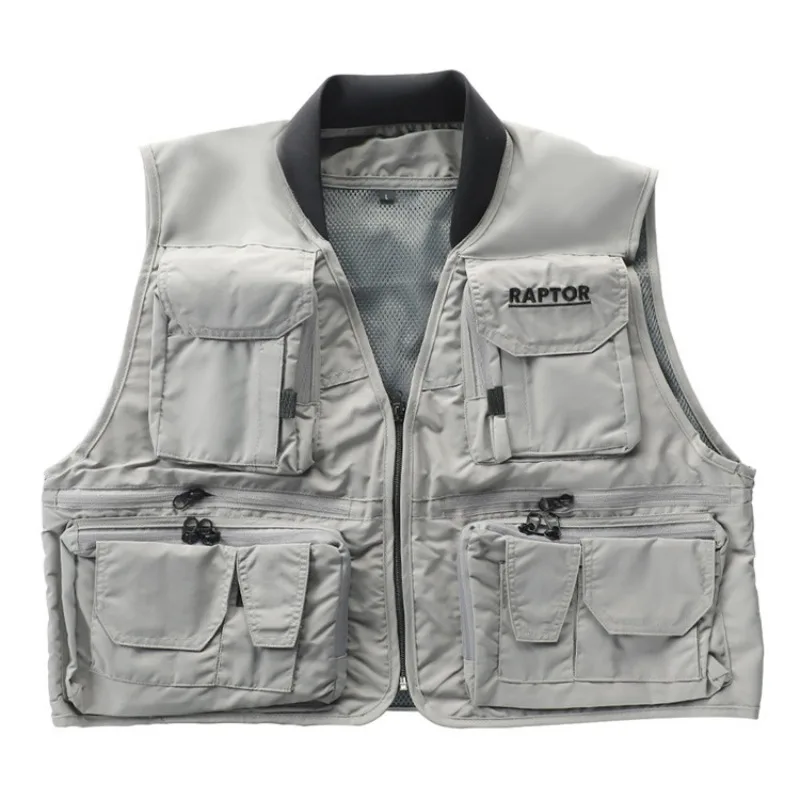 

Жилет для рыбалки на открытом воздухе, весна-лето-осень, дышащий короткий фотографический жилет с несколькими карманами, многофункциональная одежда для рыбалки