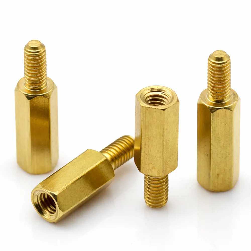 5/10/20pcs M2 M2.5 M3 M4 M5 M6 Hex Brass Standoff Computer Motherboard Spacer Single End Stud for PC Case