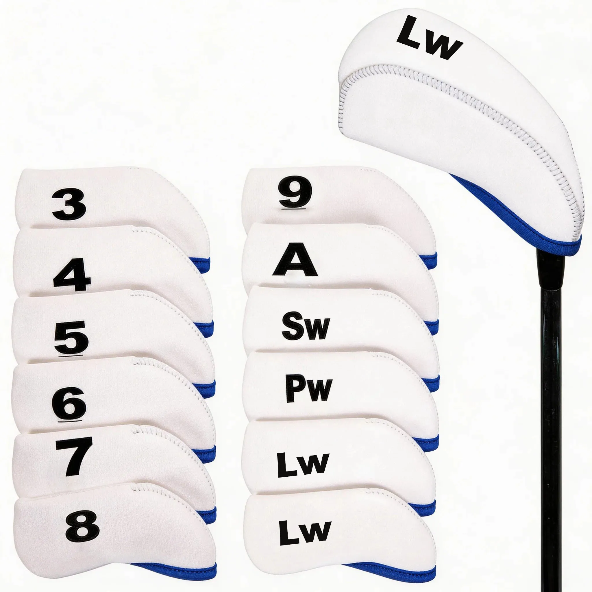 

Golf Iron Headcovers Value Pack Magnetic Wedge Head Covers Gift White for Men Women Compatible with Callaway Taylormade Titleist