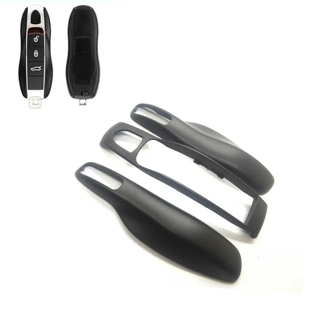 

Matte black Car Key Case Fob Key Covers Shell For Porsche Panamera Spyder Carrera Macan Boxster Cayman Cayenne 911 970 981 991