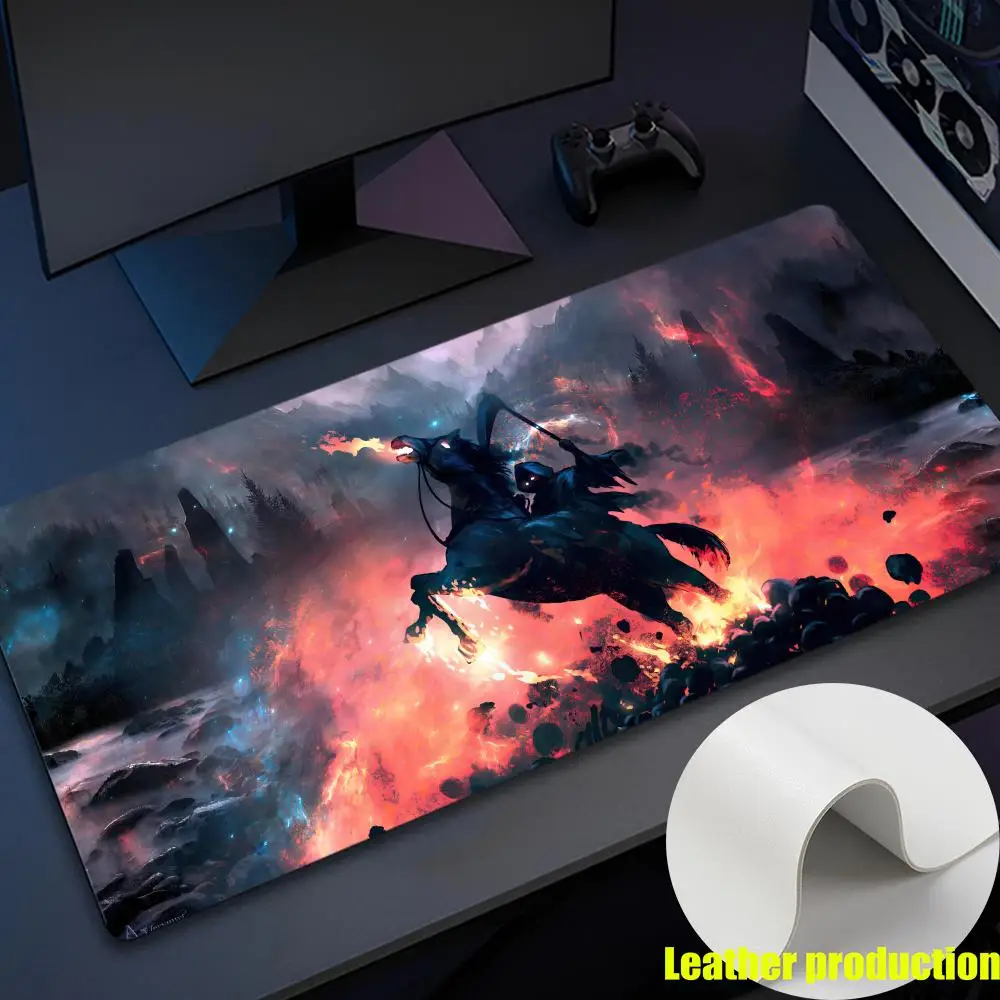 grim Reaper Mouse Pad LargeDesk Protector Mat PU Leather Mouse Pad Desktop Keyboard Desk Pad  PC Accessories