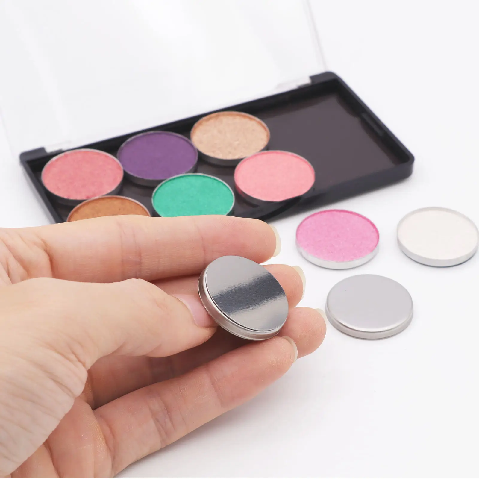 150Pcs Metal Stickers for Magnetic Palette Empty Eyeshadow Makeup Palette set,Includes 1 Makeup Depotting Tool