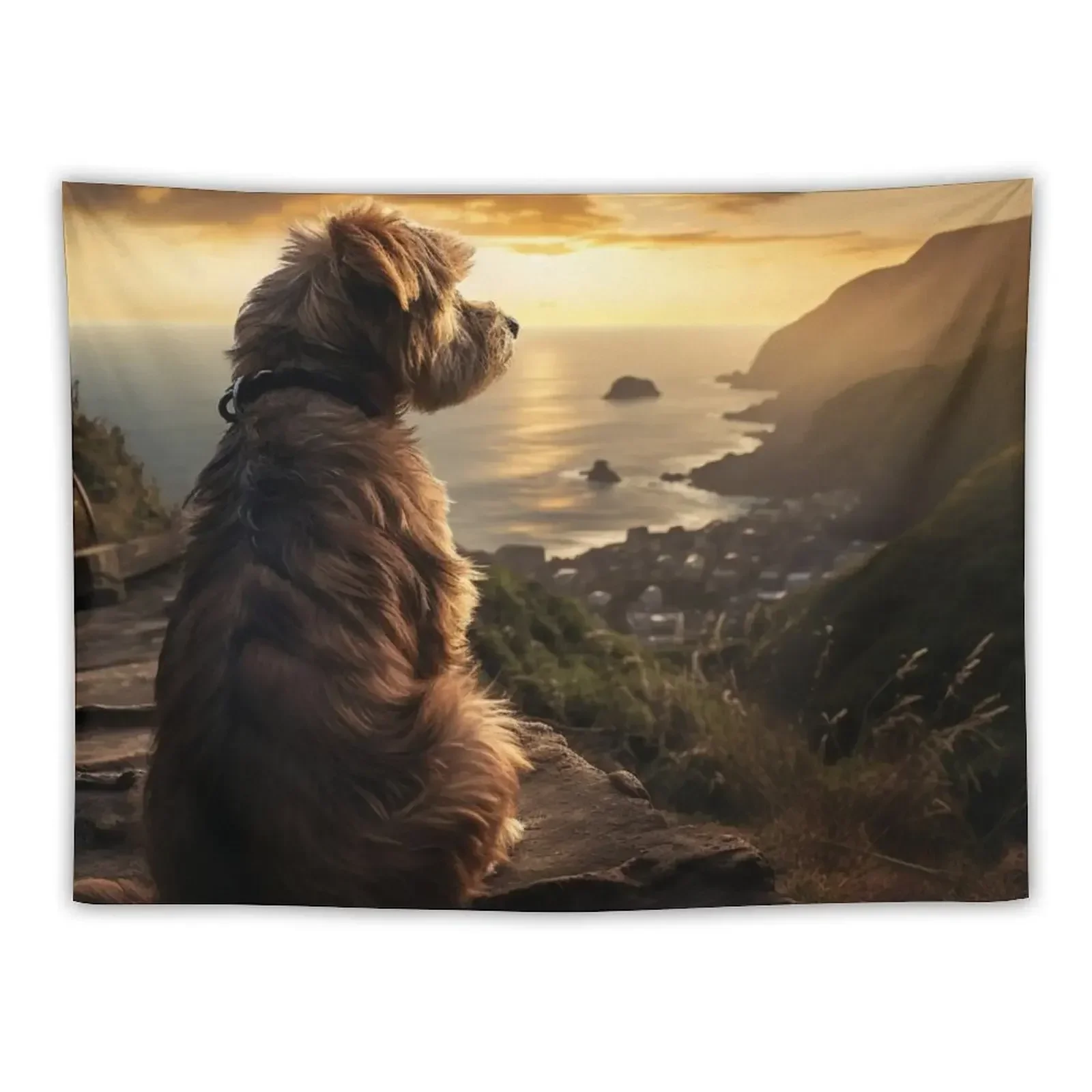 dog,cliff,sunset Tapestry Room Decorating Aesthetic Things To The Room Home Decorating Decoration Pictures Room Wall Tapestry