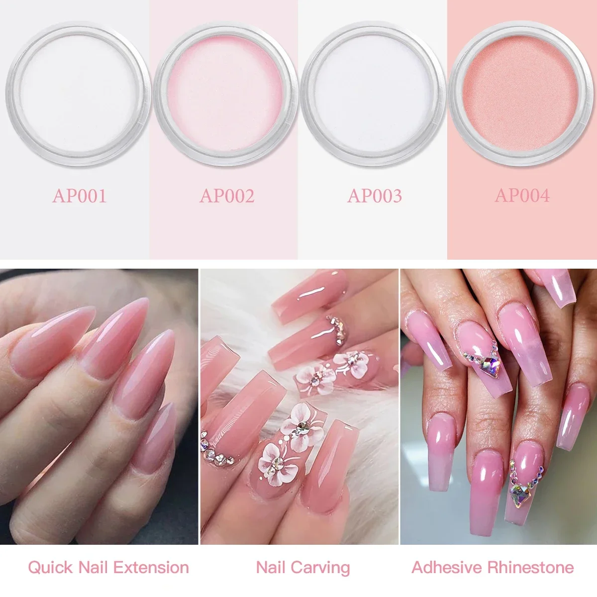 10g acryl nagelpoeder naakt roze wit transparant nagelbenodigdheden geen lampcure nodig professioneel poeder voor nagelverlenging