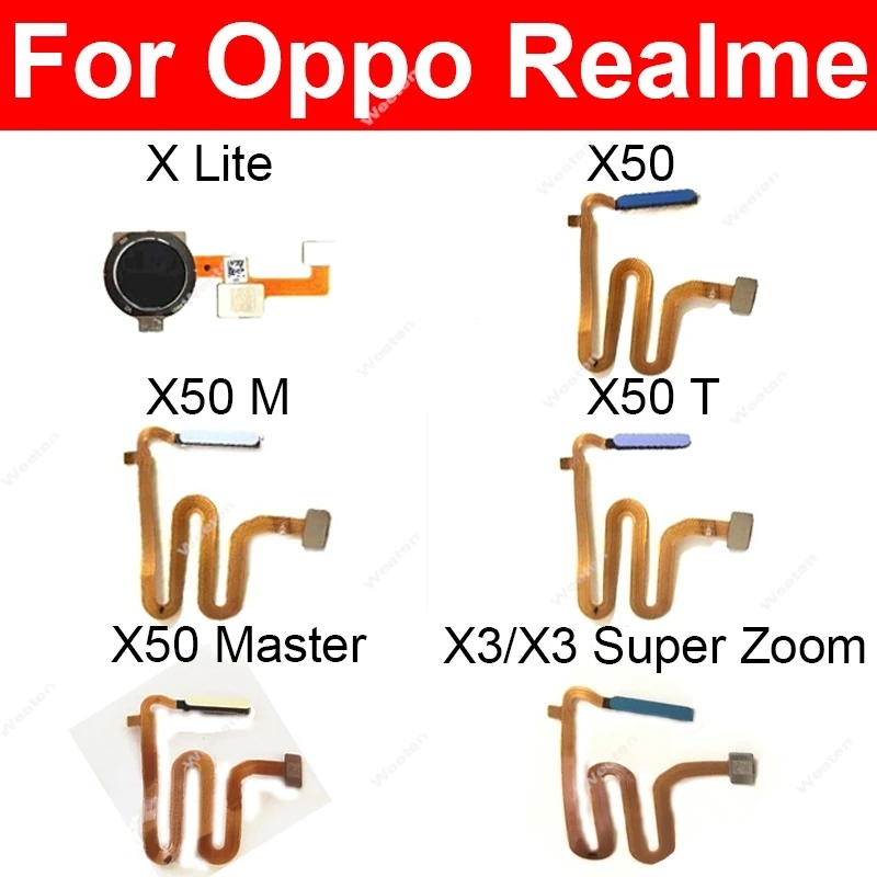 Power Button Fingerprint Sensor Flex Cable For Realme X Lite X50 Master X50M X50T X3 Super Zoom Finger Print Touch Side Sensor