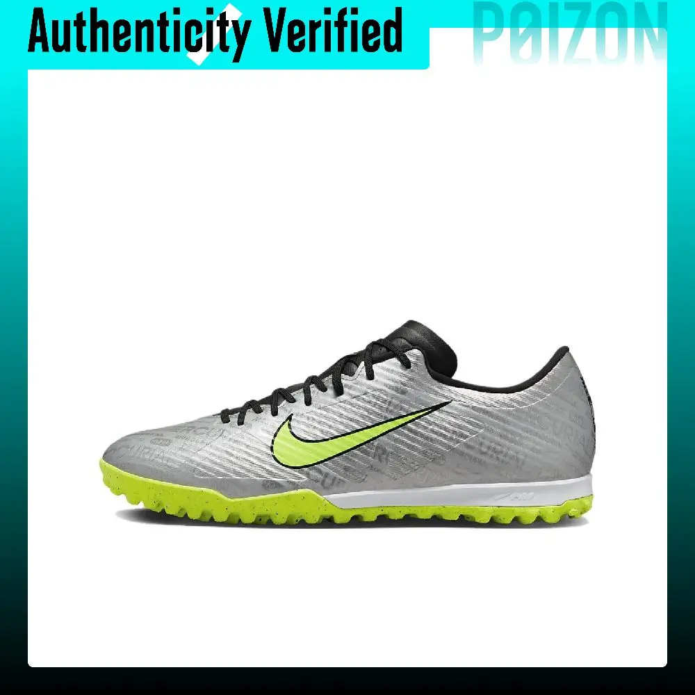Nike Zoom Vapor 15 TF Turf Soccer Shoes Unisex Silver Green FB8396-060