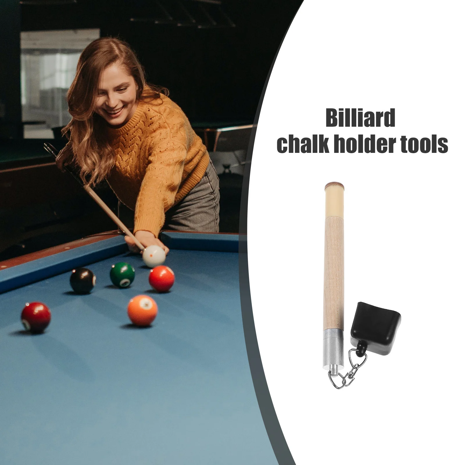 

Snooker Pool Cue Chalk Holder Lightweight Portable Pool Chalk Holder Tool Billiard Accessory Billiard Supply Sticks Supplies