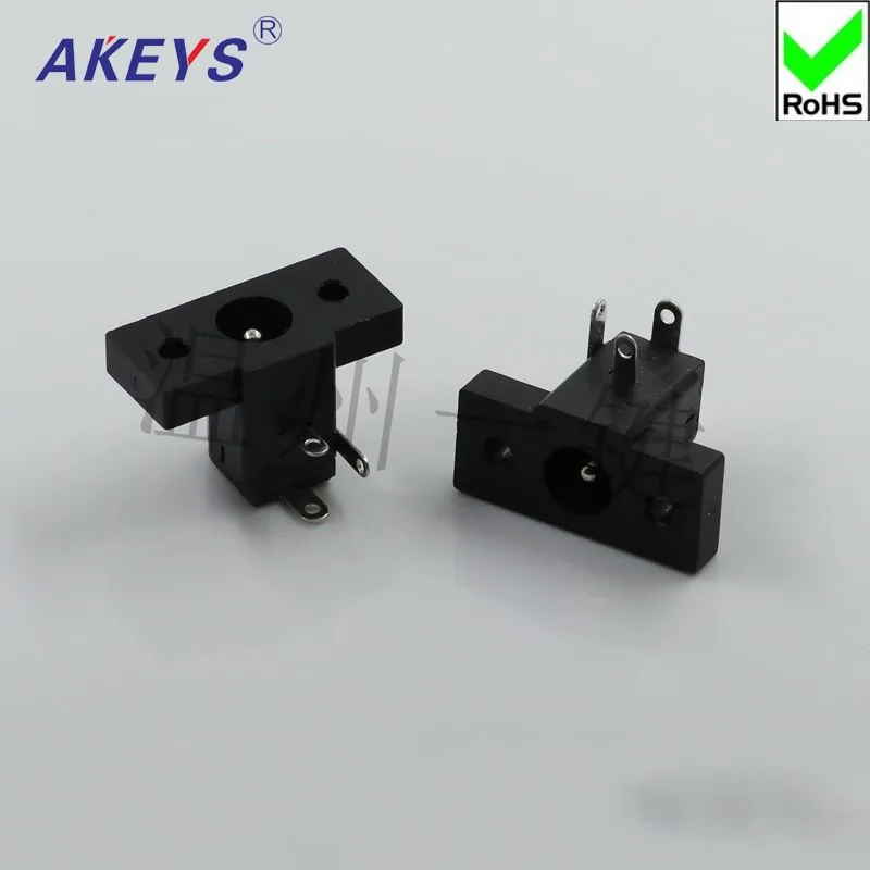 10 PCS DC-020 DC Power Interface Socket Horizontal Three-legged Round Hole Base with Installation Hole Panel Digital Accessories