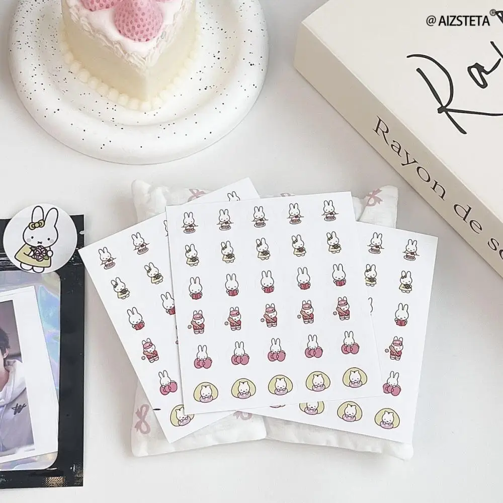 ملصقات أرنب ميفي لطيفة متعددة الأنماط مقاومة للماء كاواي أنيمي دائرية مختومة ملصقات دفتر تزيين كوب الماء للطلاب