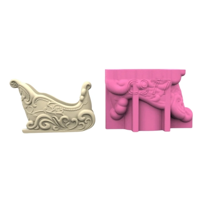 Silicone Cup Mold Christmas Sleigh Flexible Silicone Mold for Creating Plant Holders and Decorative Items